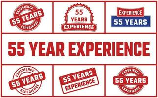 55 Years Experience Rubber Stamp Set vector