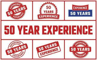 50 Years Experience Rubber Stamp Set vector