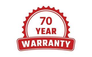 70 Year Warranty Rubber Stamp vector