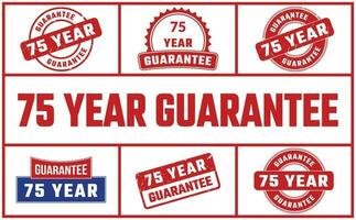 75 Year Guarantee Rubber Stamp Set vector