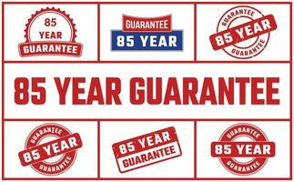 85 Year Guarantee Rubber Stamp Set vector