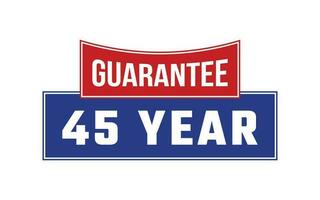 45 Year Guarantee Seal Vector