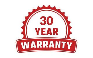 30 Year Warranty Rubber Stamp vector