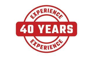 40 Years Experience Rubber Stamp vector