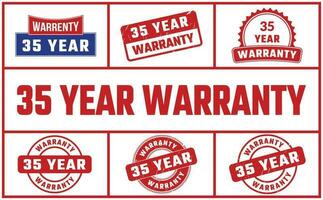 35 Year Warranty Rubber Stamp Set vector
