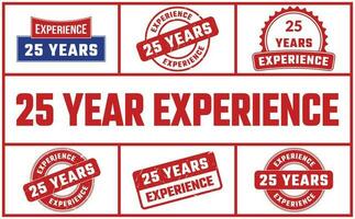 25 Years Experience Rubber Stamp Set vector