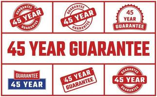 45 Year Guarantee Rubber Stamp Set vector