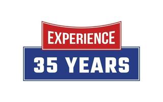 35 Years Experience Seal Vector