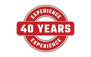 40 Years Experience Rubber Stamp vector