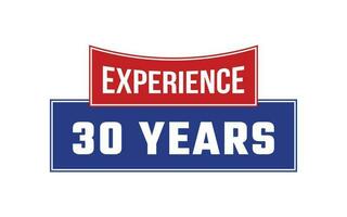 30 Years Experience Seal Vector