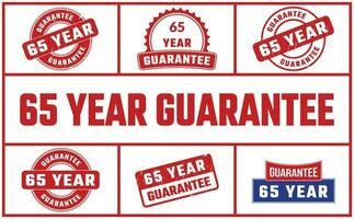 65 Year Guarantee Rubber Stamp Set vector