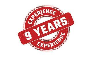 9 Years Experience Rubber Stamp vector