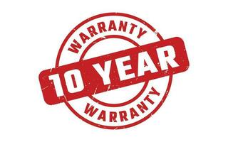 10 Year Warranty Rubber Stamp vector