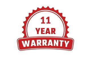 11 Year Warranty Rubber Stamp vector