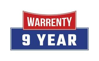 9 Year Warranty Seal Vector