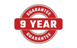 9 Year Guarantee Rubber Stamp vector