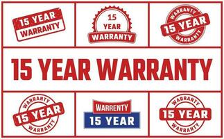 15 Year Warranty Rubber Stamp Set vector