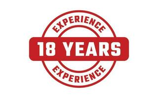 18 Years Experience Rubber Stamp vector