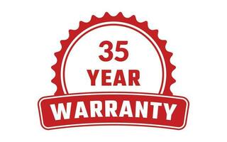 35 Year Warranty Rubber Stamp vector