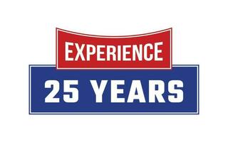 25 Years Experience Seal Vector