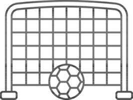 Football With Net Line Art Icon in Flat Style. vector