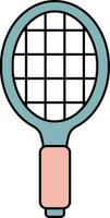 Flat Style Tennis Racket Blue And Pink Icon. vector