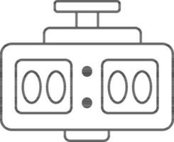 Digital Clock Icon In Line Art. vector