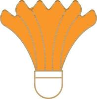 Shuttlecock Icon In Orange And White Color. vector