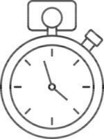 Alarm Clock Icon In Thin Line Art. vector