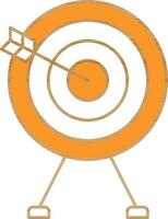 Target With Arrow Icon In Orange And White Color. vector