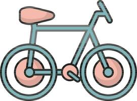 Flat Style Bicycle Icon On Blue And Pink Color. vector