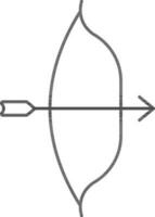 Arrow With Bow Icon In Black Line Art. vector