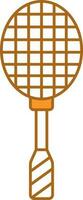 Badminton Racket Icon In Orange And White Color. vector