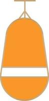 Punching Bag Icon In Orange And White Color. vector