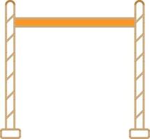 High Jump Pole Icon In Orange And White Color. vector