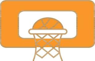 baloncesto red icono en naranja y blanco color. vector