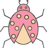 Ladybug Icon In Pink Color. vector