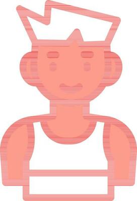 Sports Man Or Athletics Icon In Red And White Color.