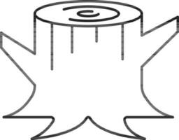 Tree Stump Icon In Black Outline. vector