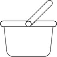 Line Art Basket Icon Or Symbol. vector