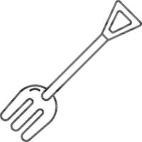 Pitchfork Icon In Black Outline. vector