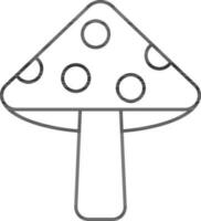 Mushroom Icon In Thin Line Art. vector