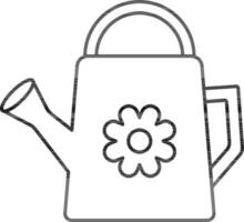 Watering Can Icon In Black Outline. vector