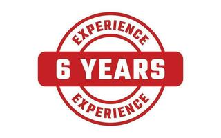 6 6 años experiencia caucho sello vector