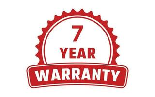 7 Year Warranty Rubber Stamp vector