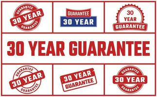 30 Year Guarantee Rubber Stamp Set vector