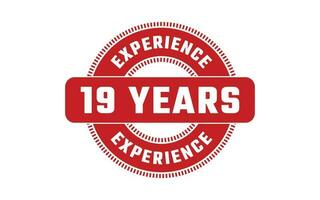 19 Years Experience Rubber Stamp vector