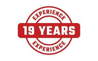 19 Years Experience Rubber Stamp vector