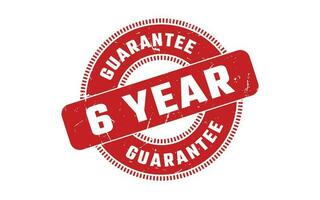 6 Year Guarantee Rubber Stamp vector