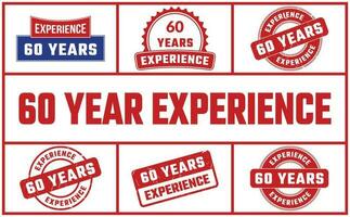 60 Years Experience Rubber Stamp Set vector